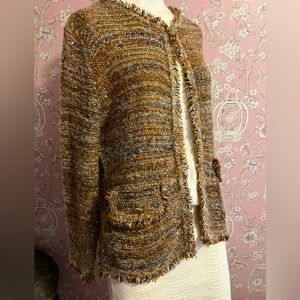NWT Sioni multi brown tweed jacket/sweater